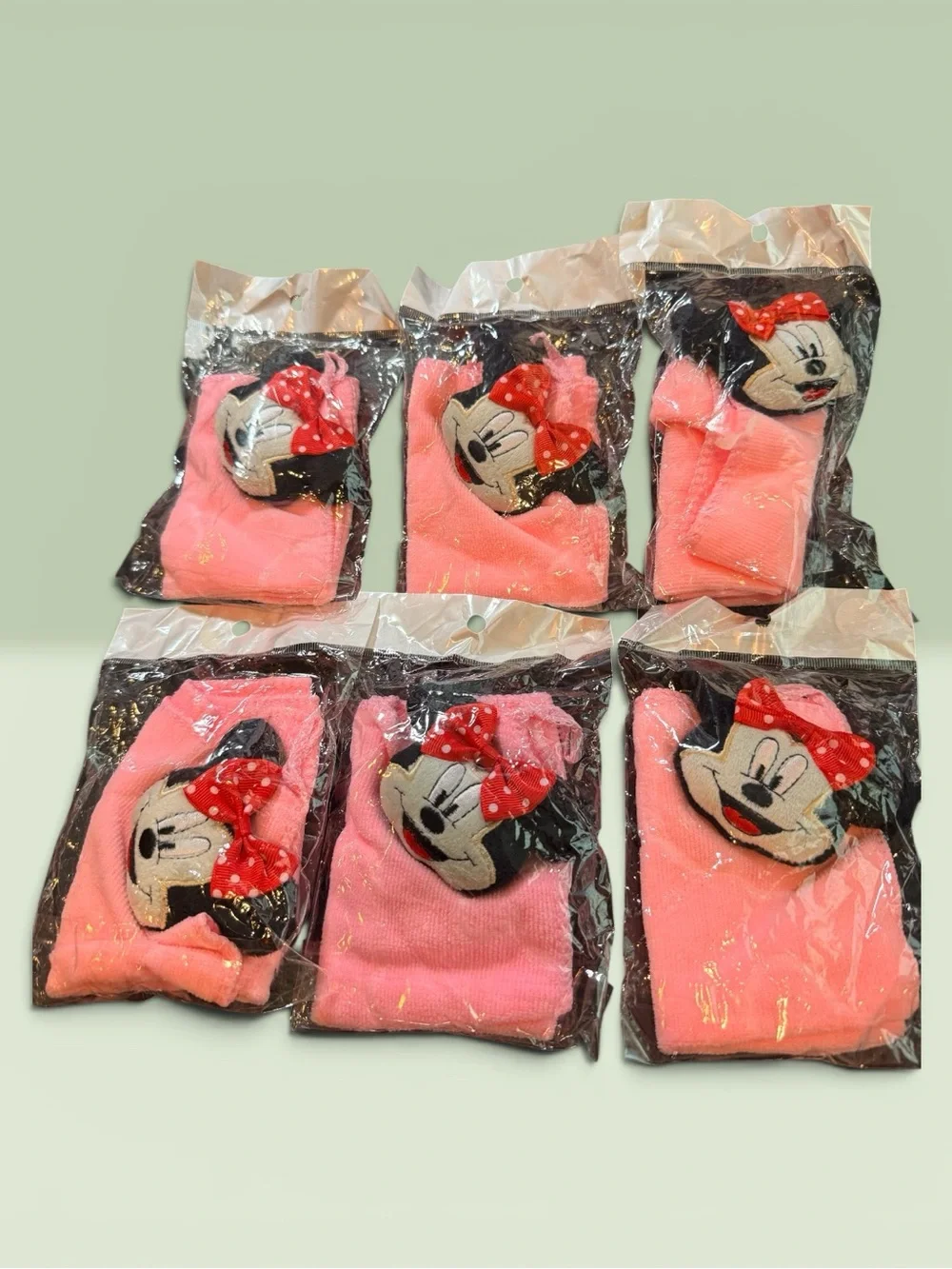 Minnie Mouse Pink Baby Wash Cloth set of 6